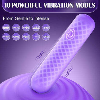 Calmluv mini bullet vibrator with 10 custom vibration modes, 6 speeds 4 pulsation patterns, one-button control