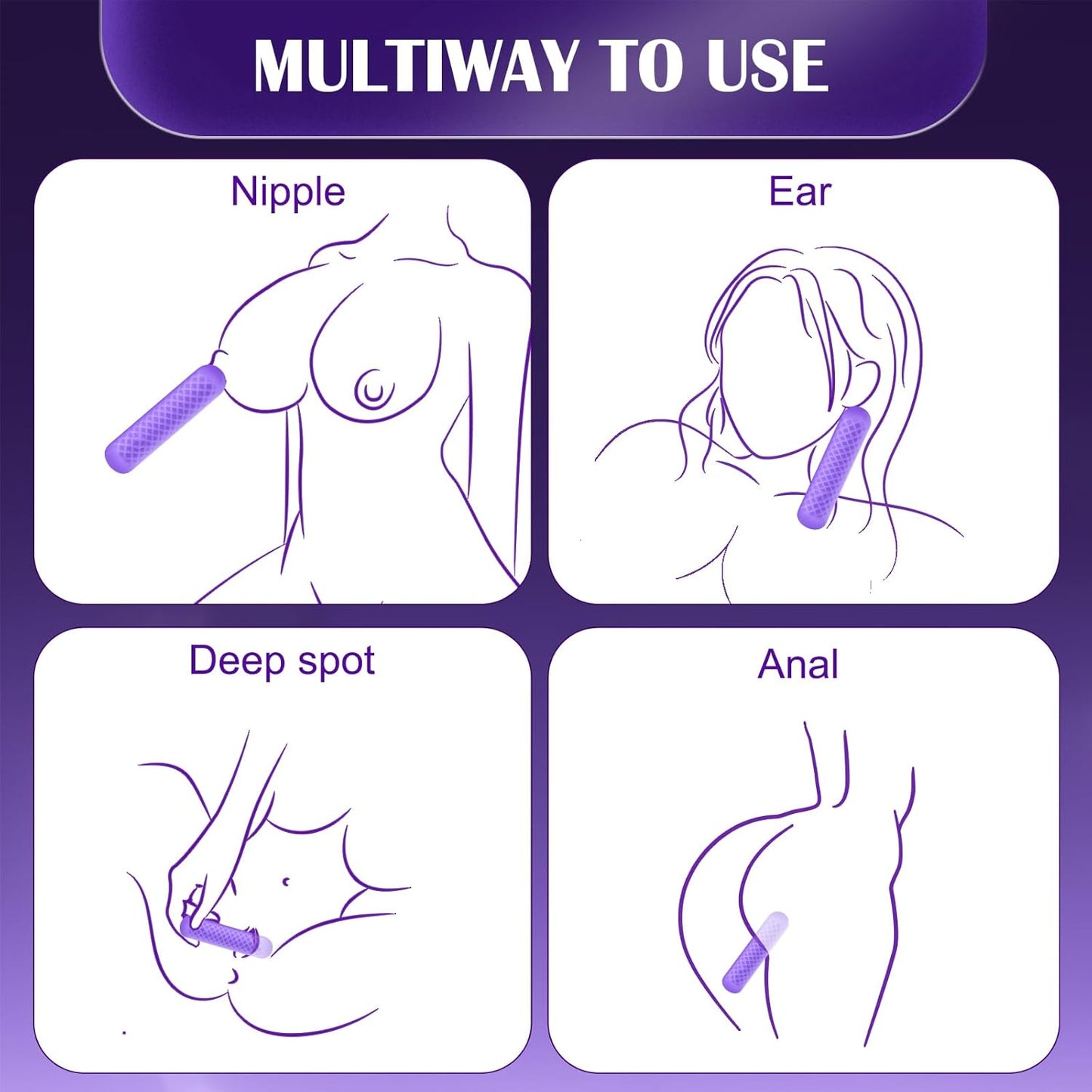 Calmluv mini bullet vibrator with multiway use, suitable for nipple, deep spot, ear and anal stimulation