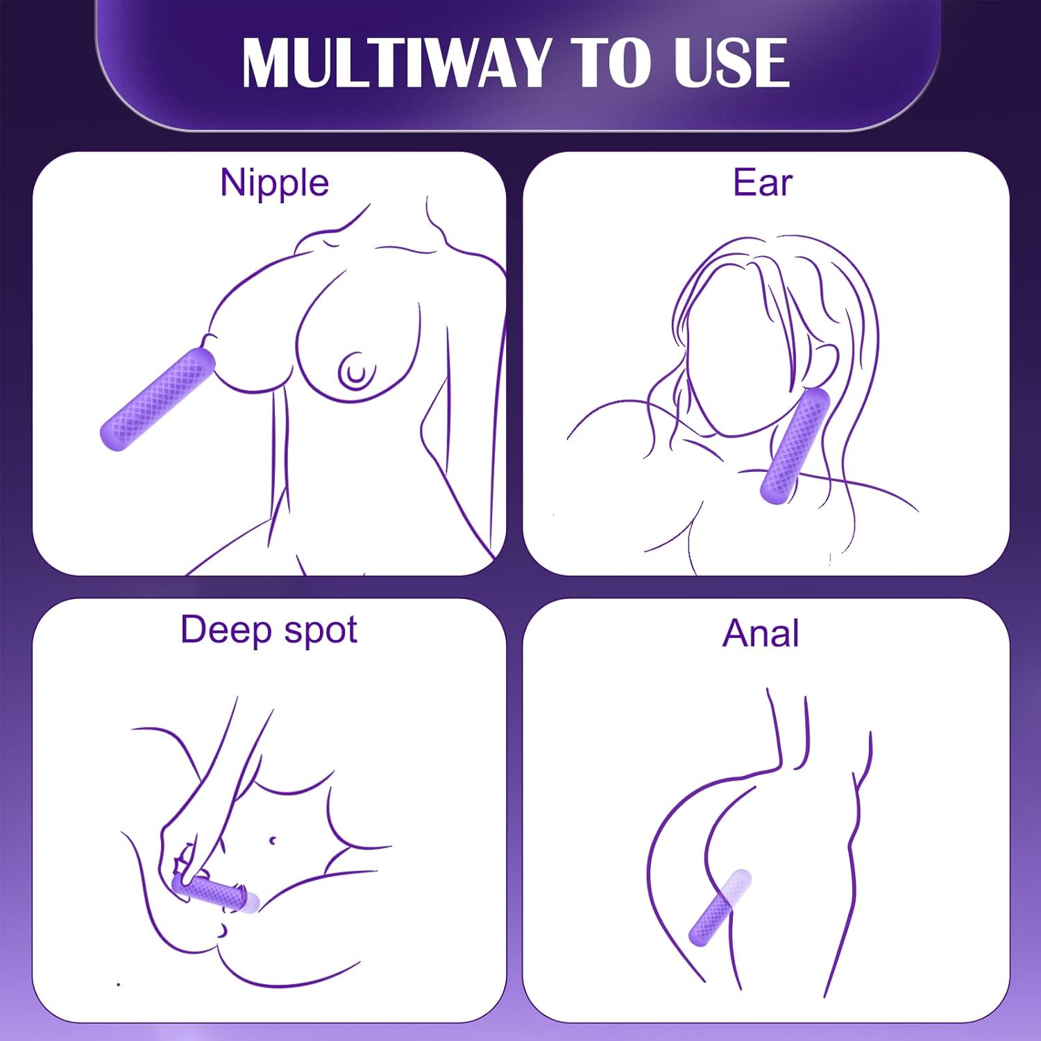 Calmluv mini bullet vibrator with multiway use, suitable for nipple, deep spot, ear and anal stimulation