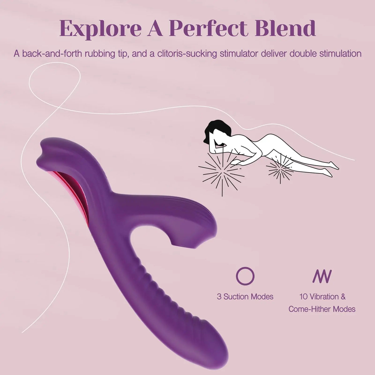 Lure Bunny faction image Explore A Perfect Blend,A back-and-forth rubbing tip, and a clitoris-sucking stimulator deliver double stimulation.