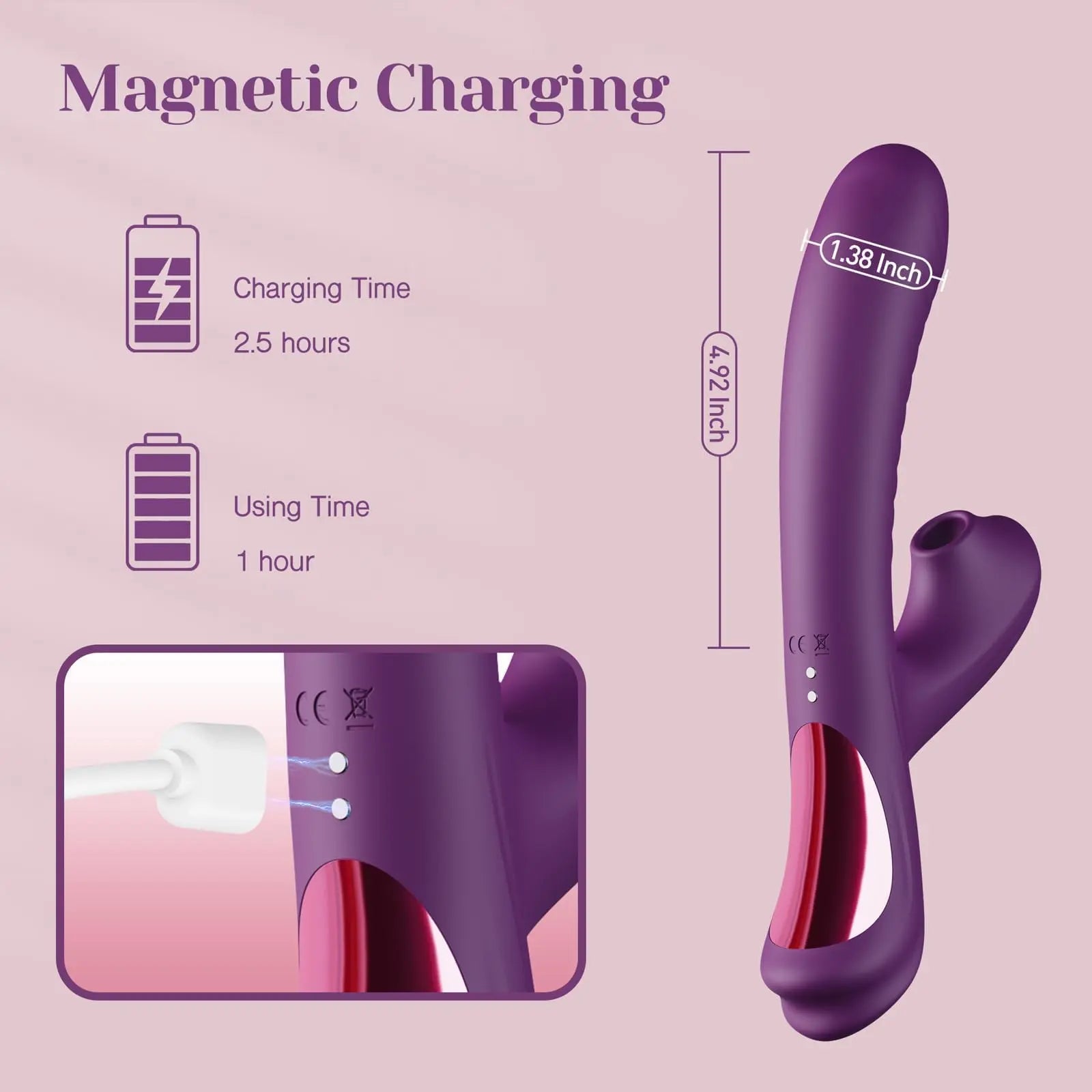 Magnetic Charging
Charging Time2.5 hours
Using Time
1 hour